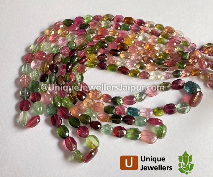 Tourmaline Faceted Oval Beads